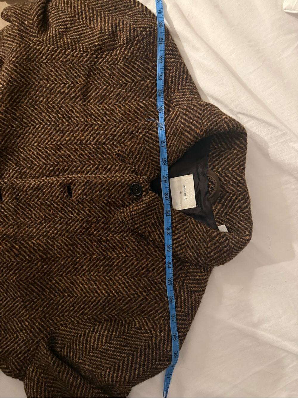 Billy Reid Dark Brown Herringbone Jacket Made in Italy - Picture 9 of 11